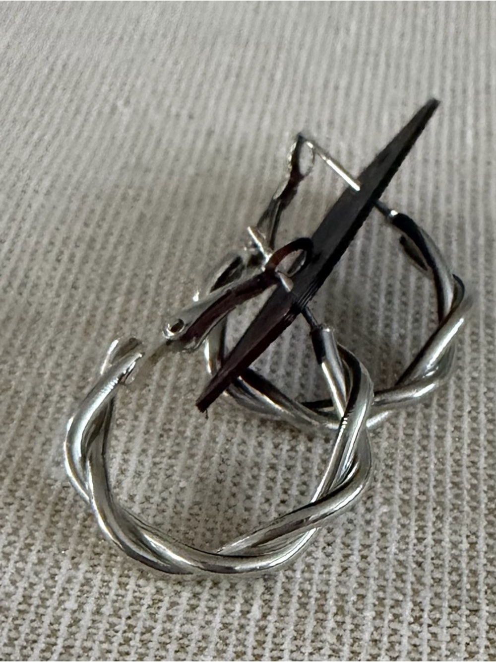 Set of Three Silver Tone Earrings - Picture 4 of 7